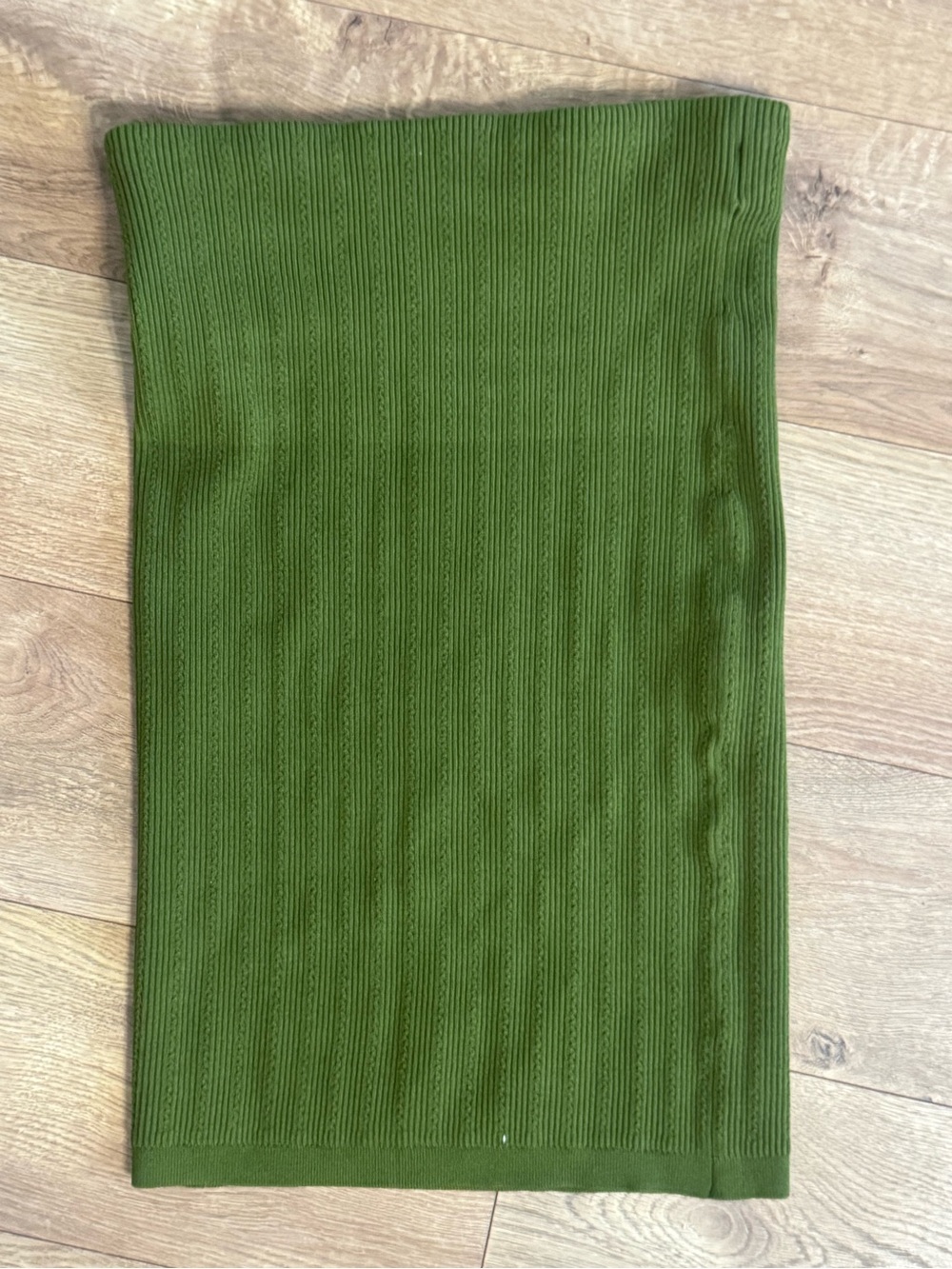 NWT Express Olive Green Ribbed Midi Skirt